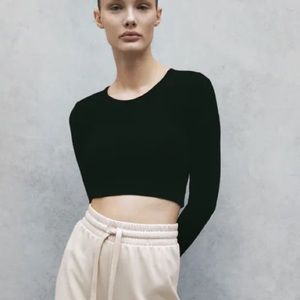 Zara ribbed long sleeve crop top